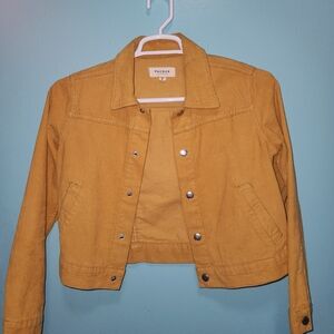 PacSun Women's Yellow Corduroy Jean Jacket